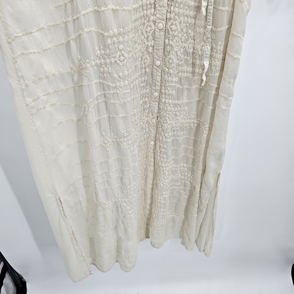 Johnny Was Billie Embroidered Ivory Guaze Maxi Dress Women's Size Xl - Picture 8 of 13